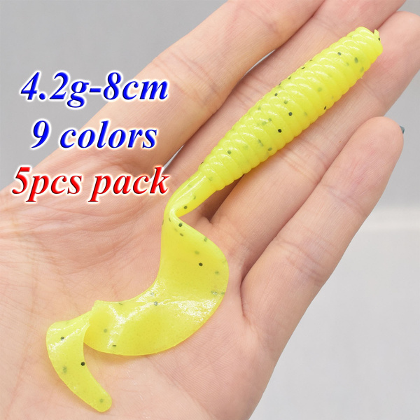 5pcs/lot Soft Fishing Lures Fish Larvae Bass Wobbler Bait Swimbait  Artificial Silicone Bait Freshwater Fishing Tackle