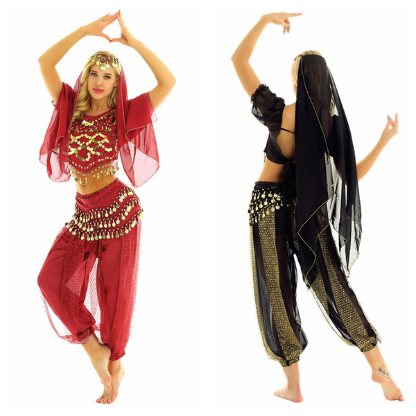 Women Belly Dance Suit Belly Dance Costume Crop Top, Harem Pants, Waist ...