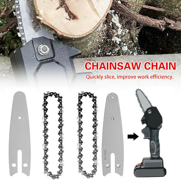 Details about   4 inch Steel Chainsaw Chain/Guide Electric Replacement Chains Woodworking Cutter 