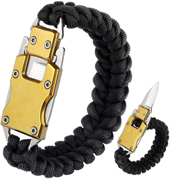 Paracord Knife Bracelet/Survival Knife Cord Bracelets, Tactical EDC Paracord Emergency Gear for Hiking Traveling Camping, Paracord Bracelet for Men Women | Wish