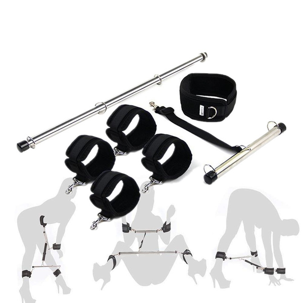 Silver Expandable Spreader Bar Sports aid Tools for Legs and Arms Position Master Thigh Spreader Tools Home Gyms Wrist Ankle Weight Home Yoga Gift Set 