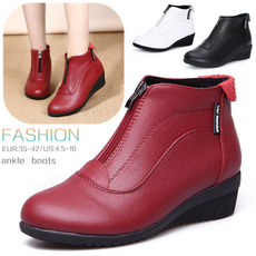 ankle boots, wedge, Fashion, leather