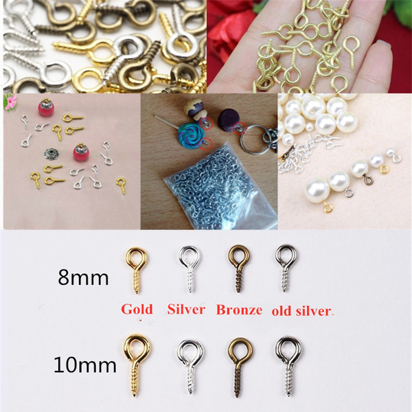 200Pcs Mini Screw Eye Pins for Jewelry Making Pearl Beads Screw