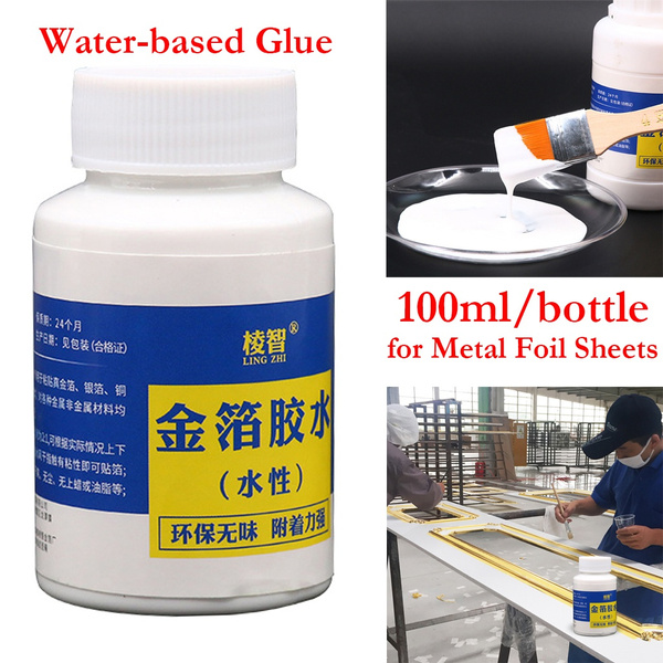 100ml/bottle Gilding Glue Gold Leaf Foil Water-based Glue for Metal Foil  Sheets Arts Craft Paper Home Decortion Gilding Adhesive ZEX