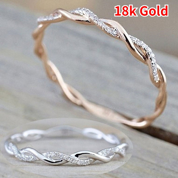 Sterling Silver Twisted Vine Infinity Engagement Ring Wedding Band Promise Ring 