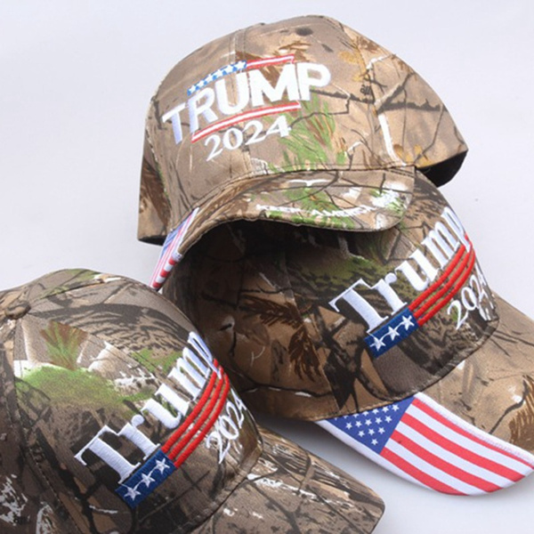 Donald Trump 2024 MAGA Hat Cap Camouflage USA Flag KAG Make Keep America Great