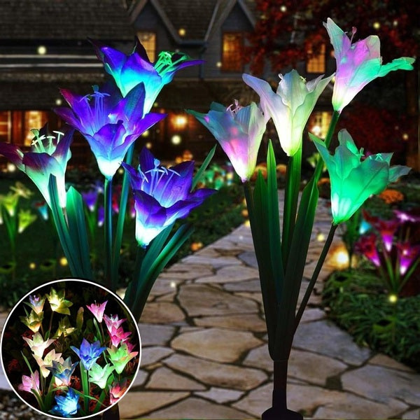 large flower solar lights