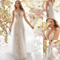 Sleeveless dress, Sexy Wedding Dress, dressesforwomen, Lace
