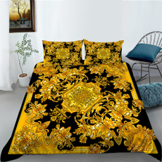 golden, Flowers, bedkingsize, Beds