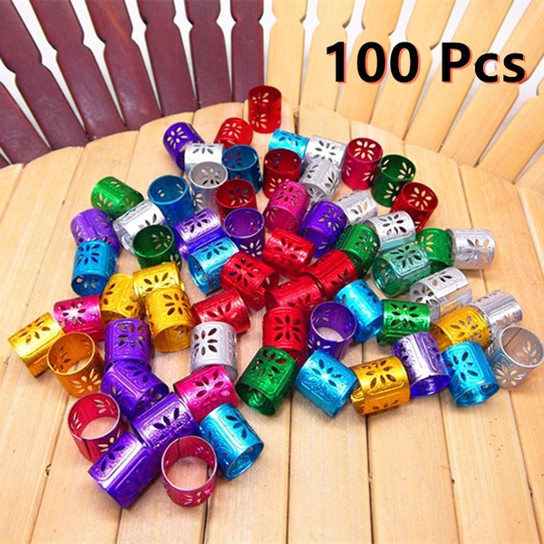100pcs Wig Hair Extension Ring Dirty Braid Special Jewelry Ring Black ...