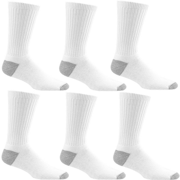 3 Pairs Pack Mens Sports Athletic Work White 2 Tones Crew Cotton Long Socks Size 913 Wish