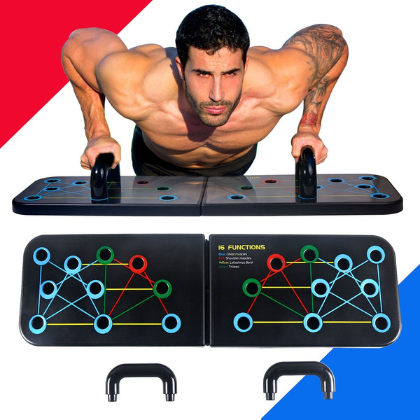 Abs Muscle Rack Push Up Rack Folded Board Set Abdominal Bar Multi-Function Fitness Gym ...