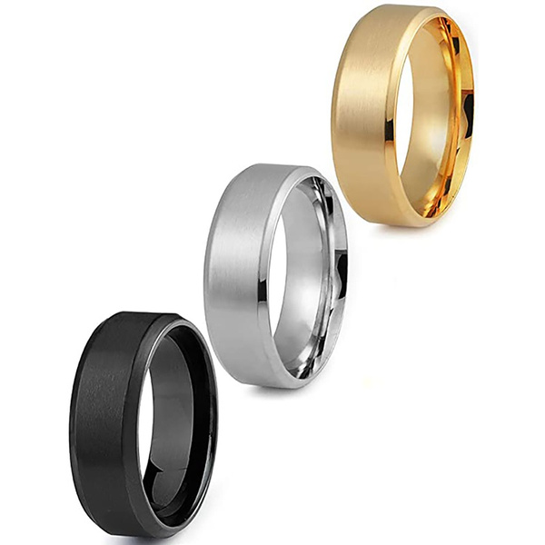 iJewelry2 Polished 10mm Wide Flat Plain Stainless Steel Unisex Men Wedding  Band Ring Size 7|Amazon.com