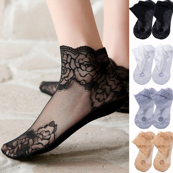 Ladies long outlet net socks