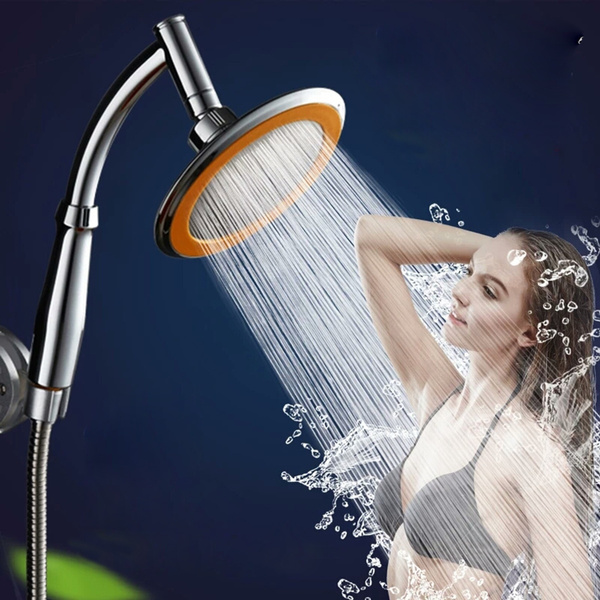 6'' ABS High Turbo Pressure Shower Head Chrome Bath Powerful Energy Water Saving 