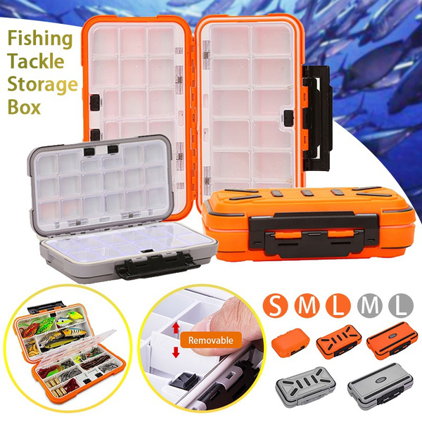 Fishing Tackle Box Waterproof Fishing Storage Box Plastic Fishing Lure Box  Removable Grid Storage Organizer Container Tool ( 1pc )