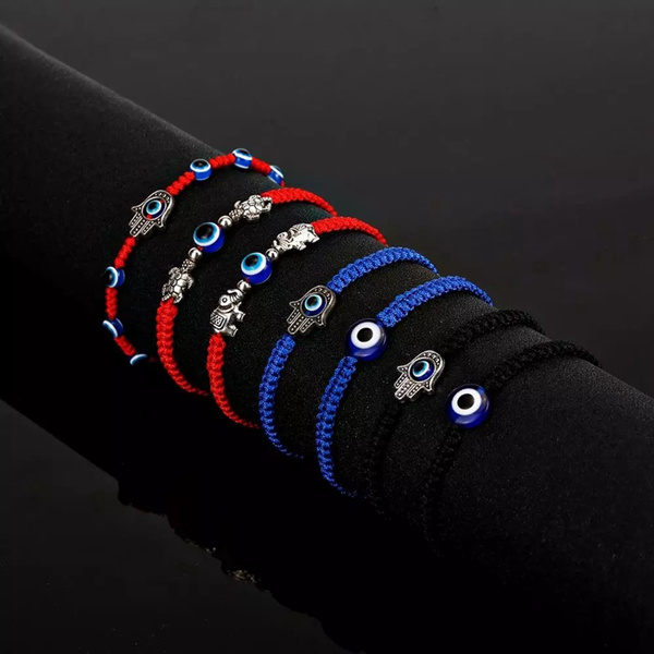 Lucky Red Black String Thread Bracelets Blue Evil Eye Charm Bracelets -  China Bracelet and Jewelry price