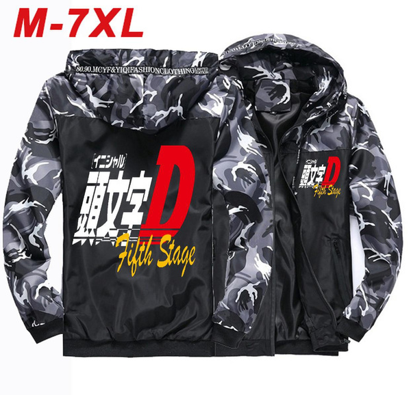 Initial D Men S Camouflage Jacket Military Style Casual Male Windbreaker Coat Zip Up Hip Hop Hooded Jacket For Men Wish