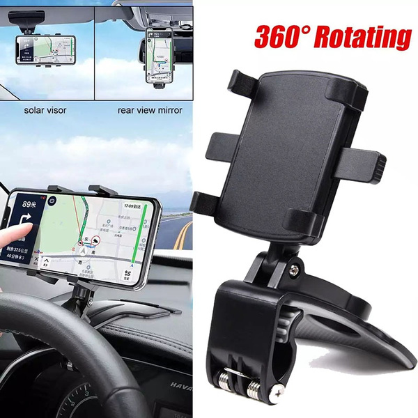 360° Clip on Dashboard Mobile In Car Phone Holder Mount Stand for 3-7 Inch  Phone