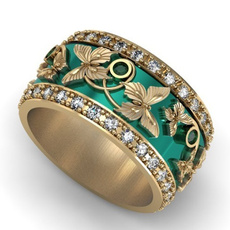 butterfly, Fashion, wedding ring, gold