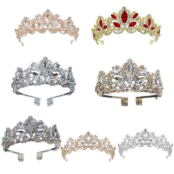 Bride Luxury Big Rhinestone Crystals Wedding Tiara Crown Hair Costume Party 