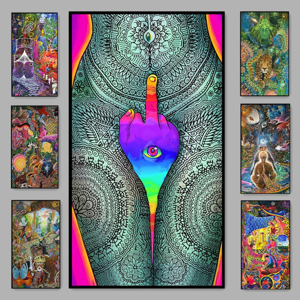 Abstract psychedelic vision Trippy HD canvas art painting oil