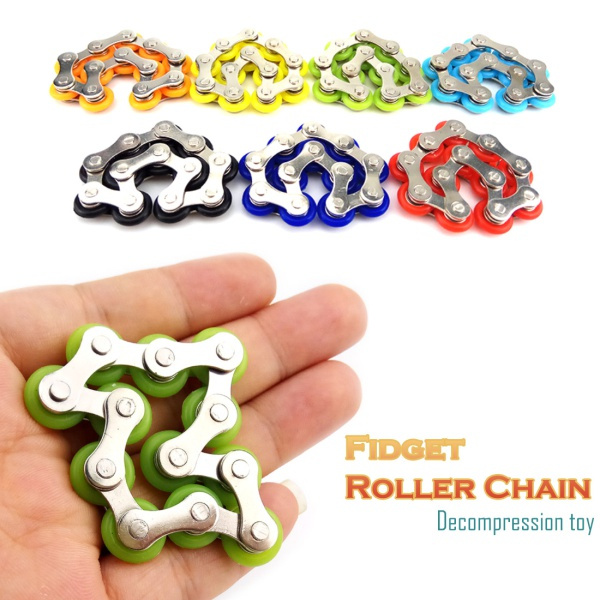 12 Rollers Chain Fidget Toy Flippy Chain AntiAnxiety Toys Fidget