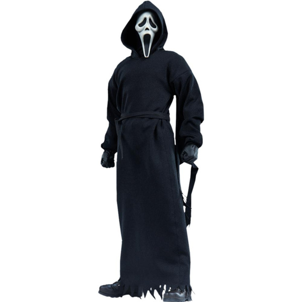 Scream 6 Ghost Black Hooded Costume