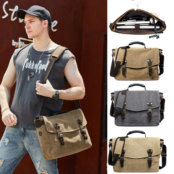 Mens canvas shoulder online bag