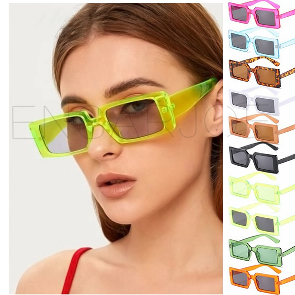Small Square V-Shaped Sunglasses Trendy UV Sun Protection Eyewear for  Cosplay Themed Party Stage Show Bright Black Frame All Gray - Walmart.com