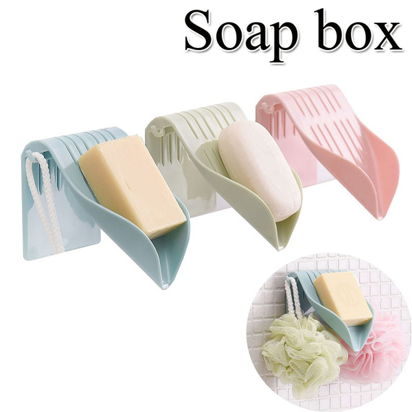 Self Adhesive Wall Mounted Soap Rack Hanging Sponge Holder Shower Shelf