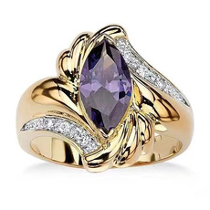 Cubic Zirconia, goldplated, DIAMOND, wedding ring