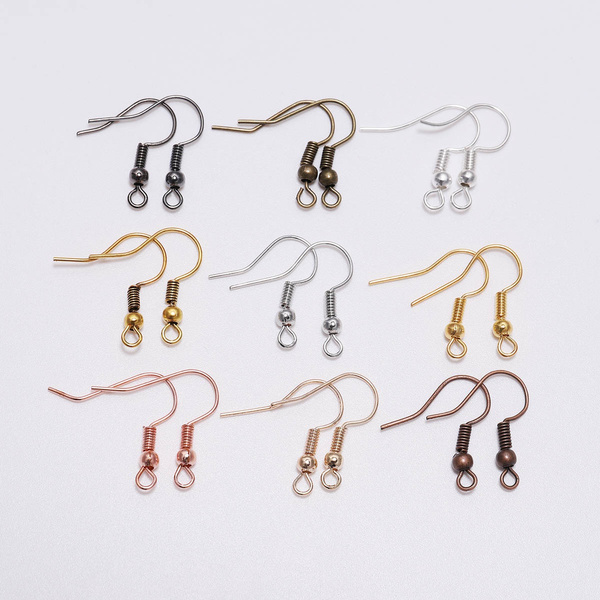 100pcs/lot 20*17mm 11Colors Gold Silver Antique bronze Earring Hooks  Earrings Clasps Findings Earring Wires For Jewelry Making Supplies
