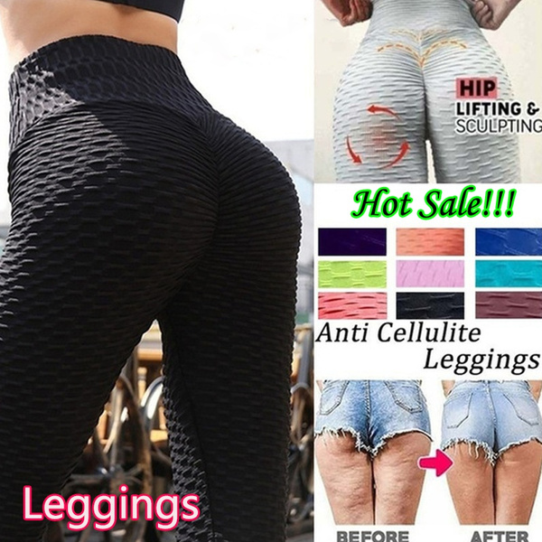 Leggings for Women Butt Lifting Leggings Anti Cellulite High Waist Yoga  Pants Tummy Control Butt Enhance Textured Tights