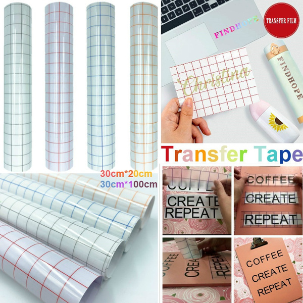 Adhesive Vinyl Transfer Paper Tape Sheet/Roll Clear w/Blue Alignment