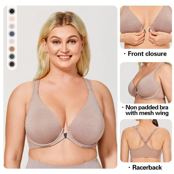 Women's Easy Front Closure Unlined Plunge Underwire Bras Full