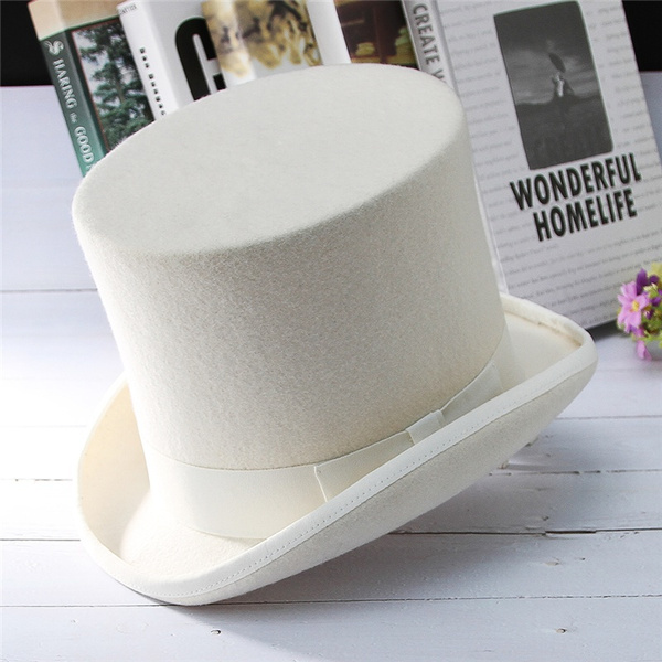 White felt best sale top hat