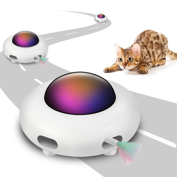 Smart Interactive Pet Cat Toys USB Charging UFO Turntable Toy Catching