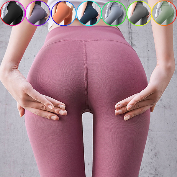 Women Yoga Pants Sports Exercise Fitness Running Trousers Gym Slim  Compression Leggings Sexy Hips High Waist Pants