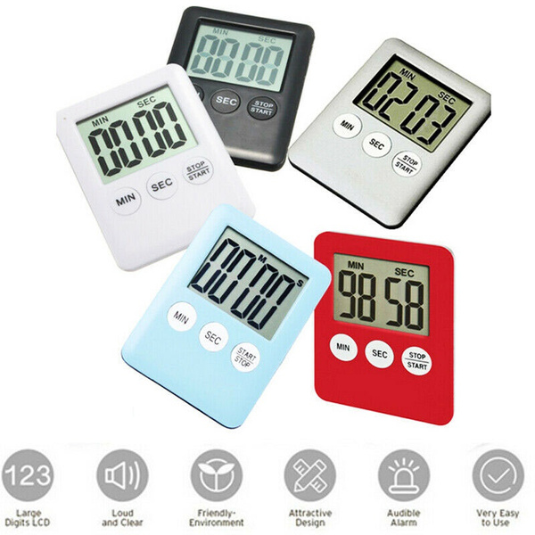 Magnetic Digital LCD Large Kitchen Cooking Timer Count-Down Up Clock Loud Alarm