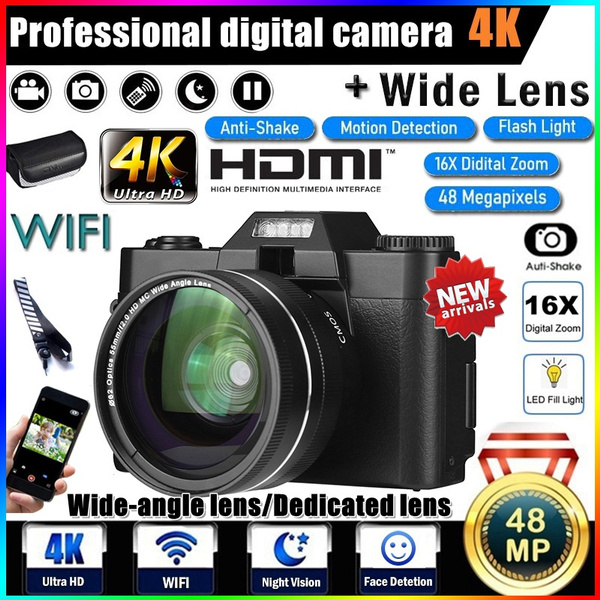 High Quality New Upgrade 4K Digital Camera WiFi link, 48MP Camera