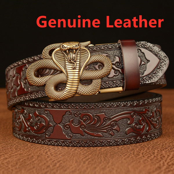 Snake Buckle Genuine Leather Belt