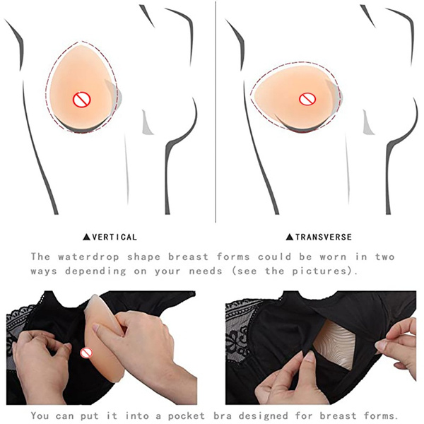 Waterdrop Silicone Breast Form Bra Insert Fake Boob for Mastectomy
