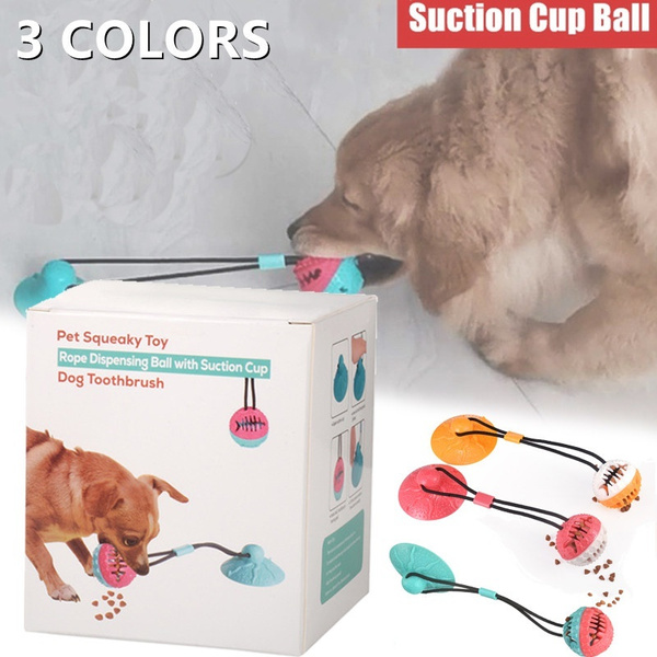 1 Pcs Pet Dog Toys Silicon Suction Cup Tug Dogs Push Ball Pet Tooth  Cleaning Dog Toothbrush for Puppy Large Dog Biting Toy