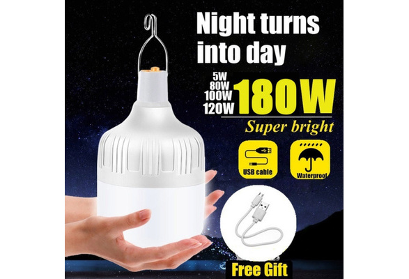 180W USB LED Light Bulb Portable Emergency Lamp Night For House Outdoor Camping