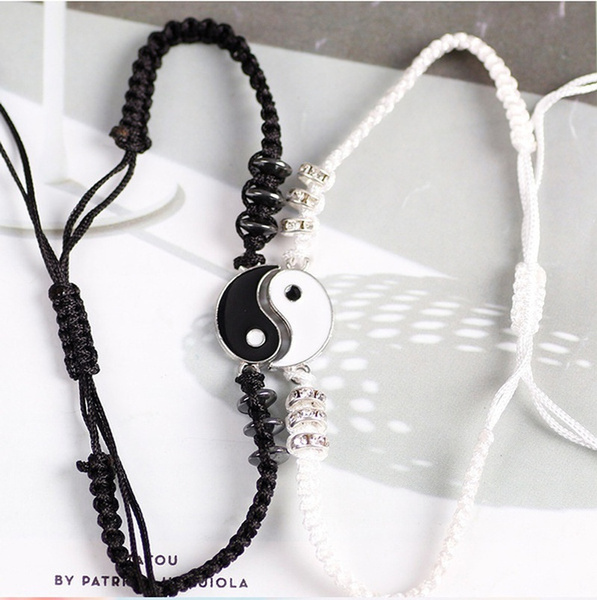 Yin Yang Adjustable Cord Bracelet for Bff Friendship Relationship ...