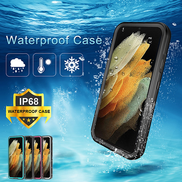 Capa à prova d'água IP68 Shellbox para Samsung Galaxy S21 Note 20 S20 10 S10  Plus Ultra A52 S10E A51 A21 Proteção de mergulho à prova d'água de corpo  inteiro com protetores