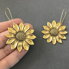 earrings jewelry, Flowers, Garden, gold