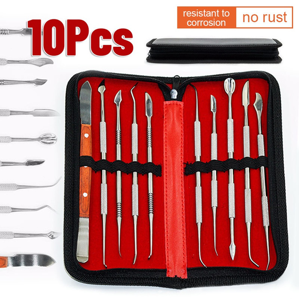PHYHOO 10 pcs Dental Lab Equipment Wax Carving Tools Set Carve Clay Tool  Blade Surgical Dentist Sculpture Graving Tools Kit - AliExpress