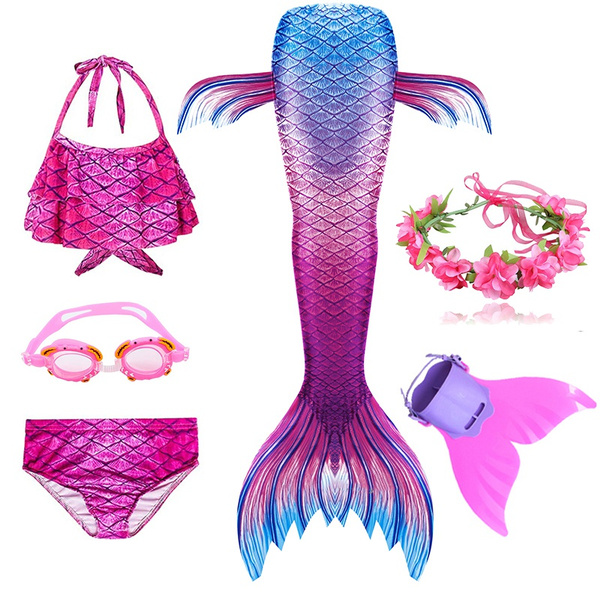 Kids Girls Swimming Mermaid tail Mermaid Costume Cosplay Children ...